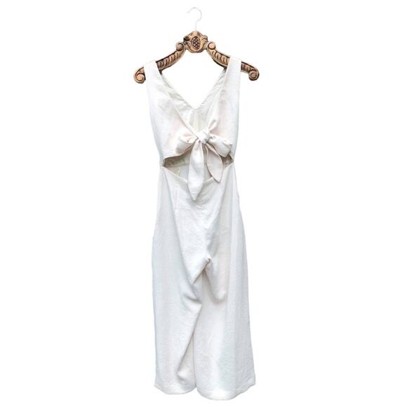 Aritzia Wilfred Ecoulement Jumpsuit Tie-back Sleeveless White Crepe 2 NWT - Picture 2 of 9